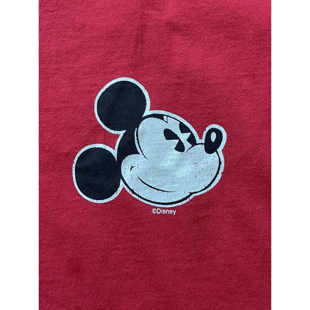Mickey Mouse Disney Parks Authentic Spirit Jersey Spellout Red Size XL Preowned - Picture 4 of 8